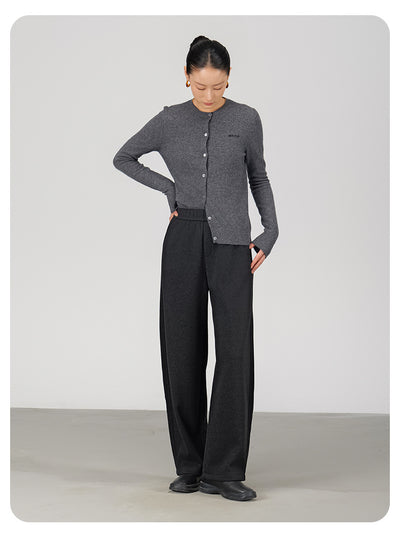 Pantalones de Lana Rectos Térmicos Talle Alto Slim Otoño Invierno - Image 17