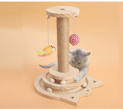 Juguete Interactivo de Madera para Gatos con Plataforma Giratoria - Image 20