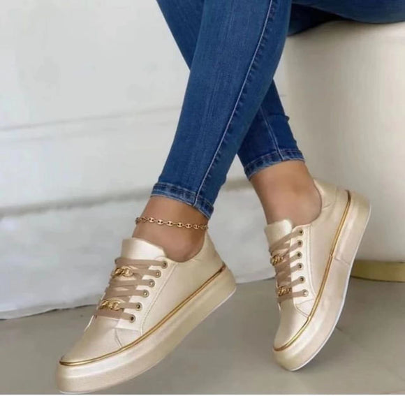 Zapatillas Deportivas Plataforma con Cadena - Estilo Urbano Bajo