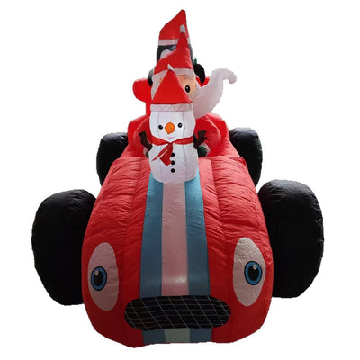 Inflable Navideño Anciano en Auto de Carrera con Pingüino - Image 10