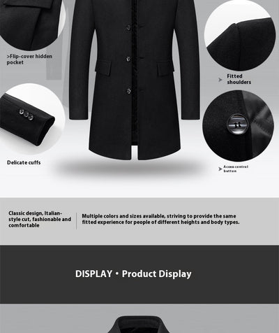 Abrigo de Lana Premium para Hombre Maduro - Estilo Solapa Clásica - Image 11