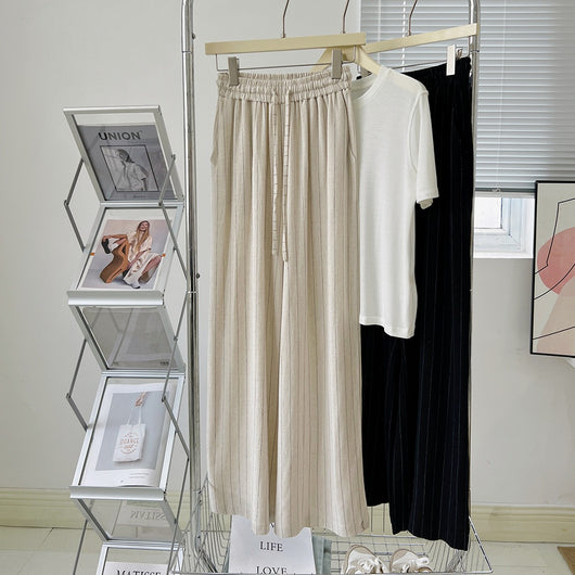 Pantalones Anchos de Lino y Algodón a Rayas - Comodidad Absoluta - Image 14