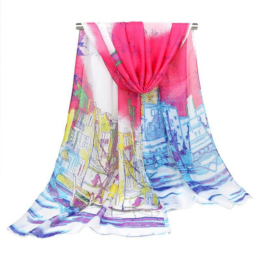 Pañuelo de Seda con Estampado Óleo Náutico - Image 3