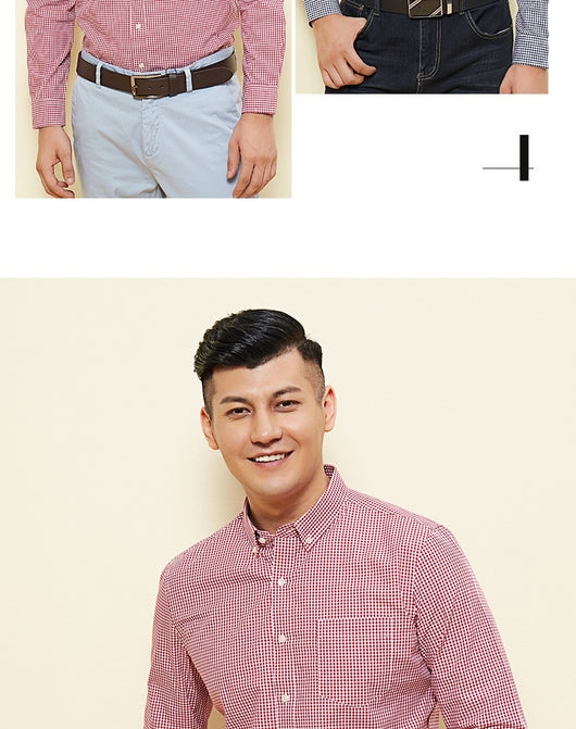 Camisa Casual de Algodón a Cuadros para Hombre - Manga Larga Transpirable Otoño - Image 15