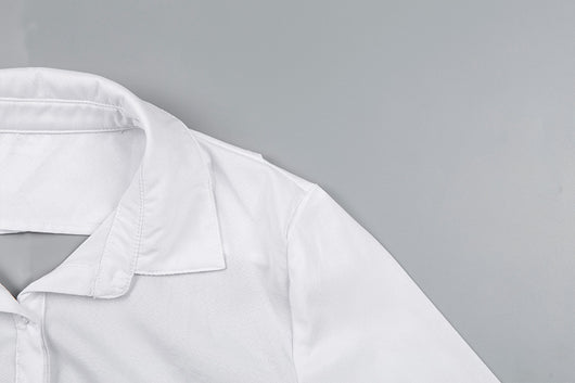 Blusa Crop Slim Abotonada para Mujer - Image 13