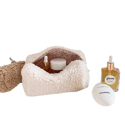 Bolsa de Cosméticos Teddy Peluche Estilo Japonés Lana de Cordero - Image 4