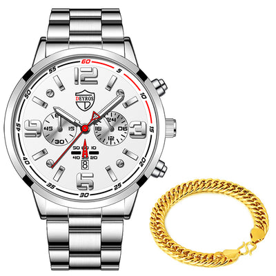 Reloj de Cuarzo para Hombre con Banda de Acero y Calendario Luminoso - Image 18