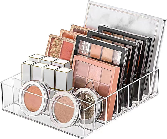 Organizador de Maquillaje con 7 Compartimentos para Paletas de Sombras y Labiales