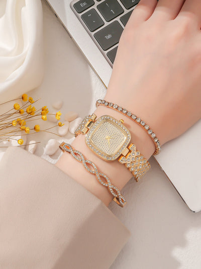 Reloj de Moda para Mujer con Diamantes en Bisel Cuadrado - Image 6
