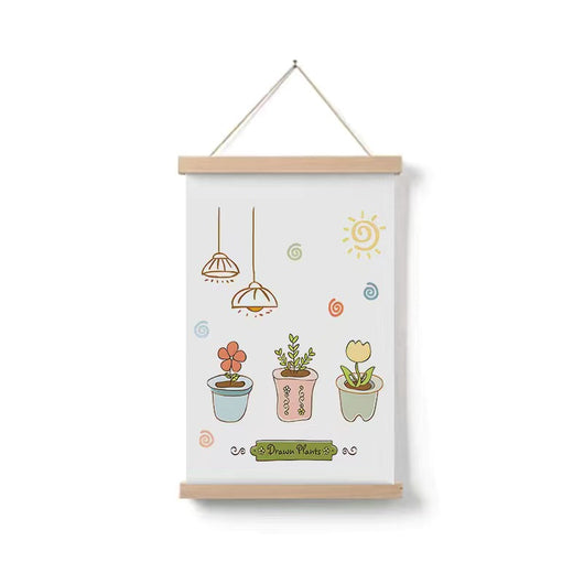 Cuadro Decorativo Plantas Verdes Diseño Infantil en Madera Maciza - Image 7