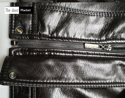 Chaqueta de Cuero para Hombre con Cuello de Piel y Solapa Clásica - Image 8