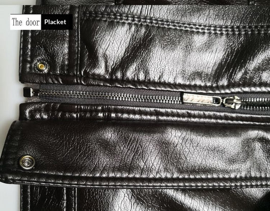 Chaqueta de Cuero para Hombre con Cuello de Piel y Solapa Clásica - Image 8