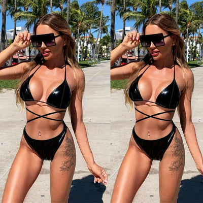 Bikini de Dos Piezas con Cordones Ajustables
