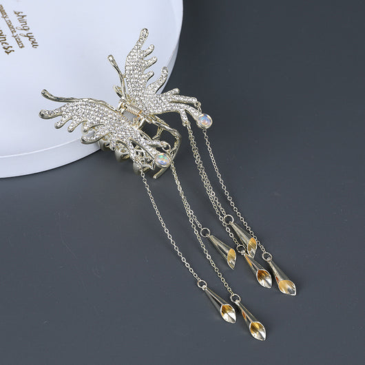 Broche Mariposa Brillantes con Borla y Sonajero de Viento - Image 3