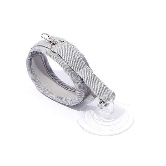 Light gray pet collar with a clear suction cup, designed to secure cats or puppies during bathing or grooming. - Image 7