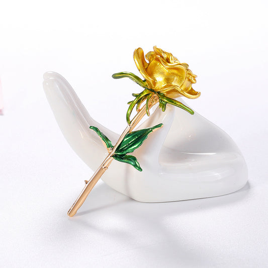 Broche Floral de Aleación con Efecto Goteo Elegante - Image 2