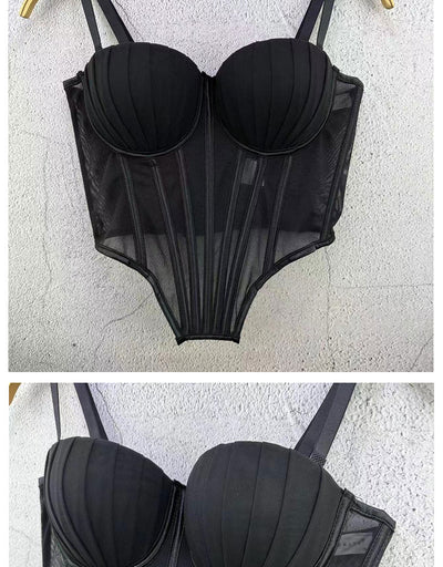 Corpiño de Encaje Mesh Estilo Francés - Diseño Trasero Plástico para Usar como Prenda - Image 22
