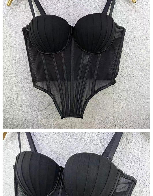 Corpiño de Encaje Mesh Estilo Francés - Diseño Trasero Plástico para Usar como Prenda - Image 22