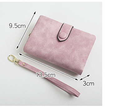 Billetera Corta de Cuero Fotográfico Mate - Diseño Coreano para Mujer - Image 4
