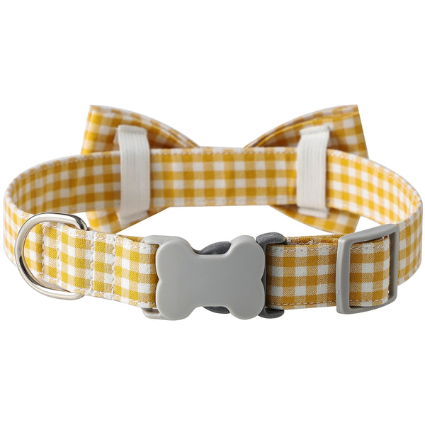 Collar para Perro Cuadriculado con Pajarita en Múltiples Colores