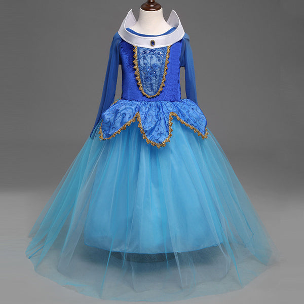 Vestido Princesa Niña Elegante Color Sólido