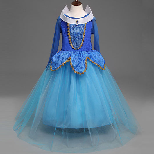 Vestido Princesa Niña Elegante Color Sólido - Image 2