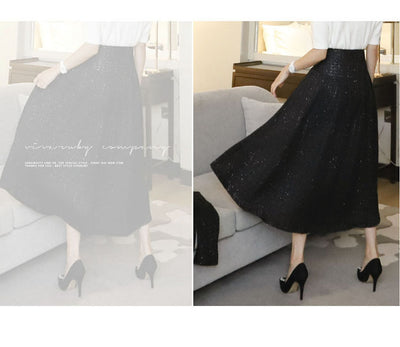 Conjunto de Falda y Abrigo de Lana con Cuello Alto Abotonado - Image 16