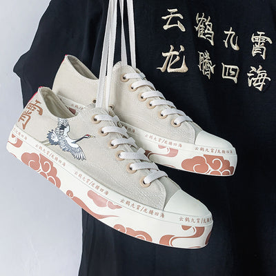 Zapatillas Guochao Yunhe Jiuxiao Pintadas a Mano - Edición Graffiti Pareja Unisex - Image 9