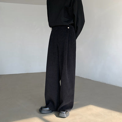 Pantalones Hombre Cintura Alta Pierna Ancha Primavera con Caída Fluida - Image 3