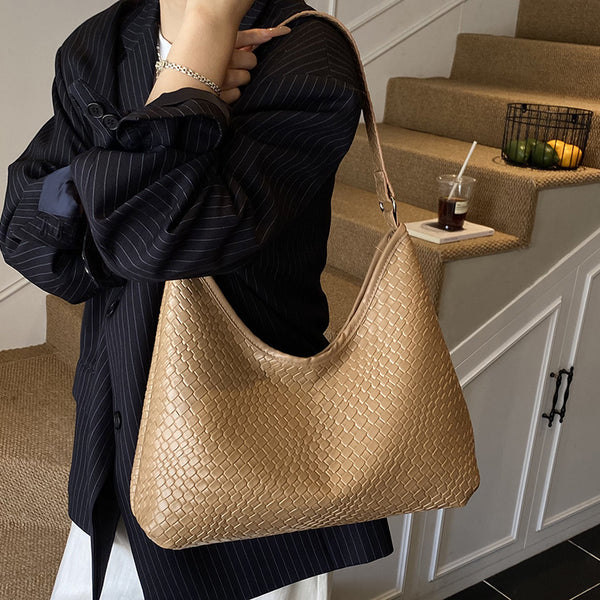 Bolso de Hombro Retro Premium para Mujer - Bolso Tejido de Gran Capacidad