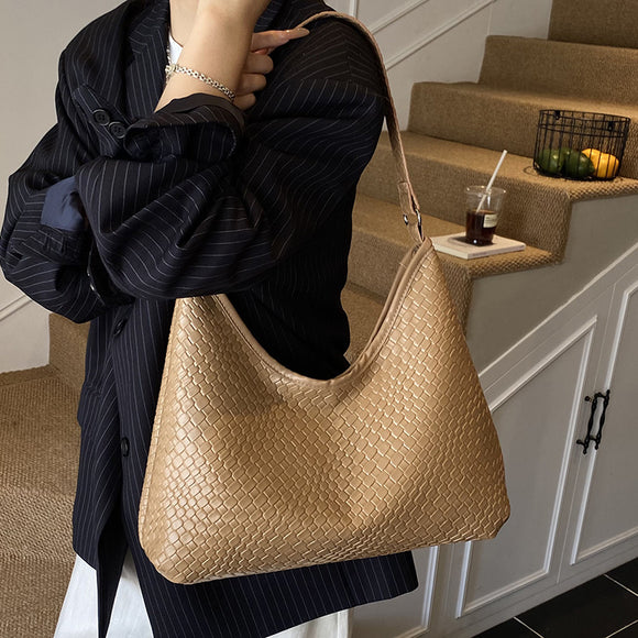 Bolso de Hombro Retro Premium para Mujer - Bolso Tejido de Gran Capacidad