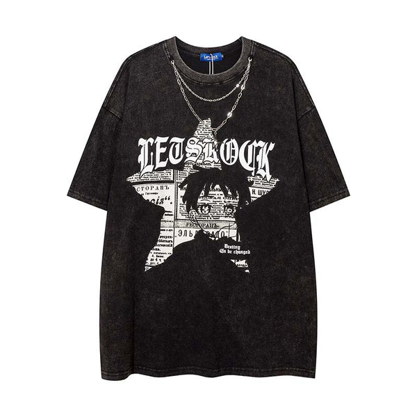 Camiseta Retro Manga Corta con Cadena para Hombre - Image 12