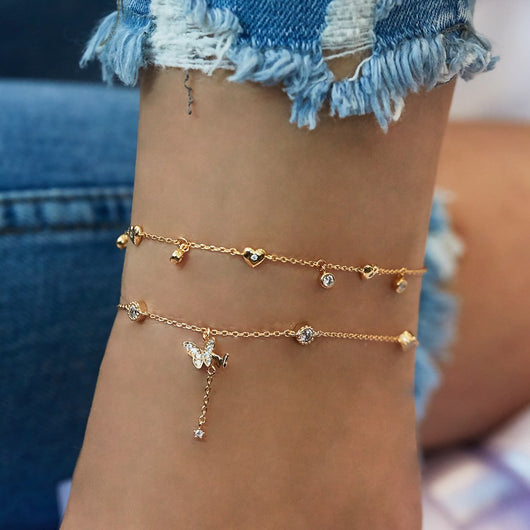Pulsera Tobillera Multicapa Mariposa Love para Mujer - Image 13