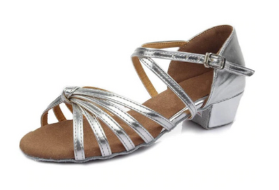 Zapatos de Danza Infantil con Tacón Medio - Suela Blanda Blanca - Image 14