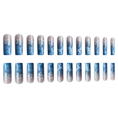 Stickers de Uñas Degradado Azul Marino Rectangular - Image 5
