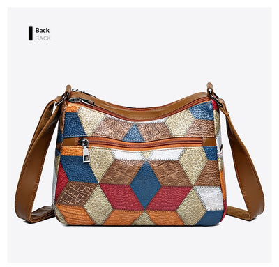 Bolso Bandolera Multicolor con Diseño de Parches Geométricos - Image 25