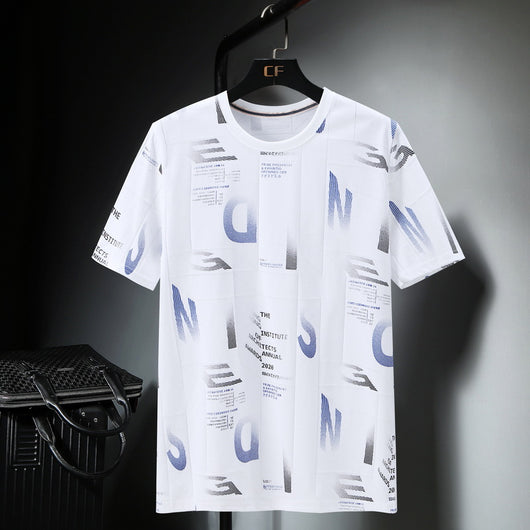 Playera Fresca Ice Silk Cuello Redondo Manga Corta Suelta - Image 14