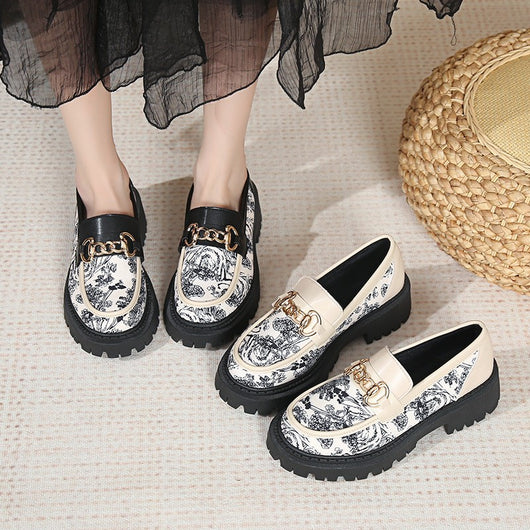 Mocasines Plataforma Plus Size con Cadena Dorada - Estilo Nacional Elegante - Image 4