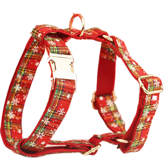 Collar Navideño para Mascotas con Correa - Diseño Copo de Nieve y Lazo - Image 9