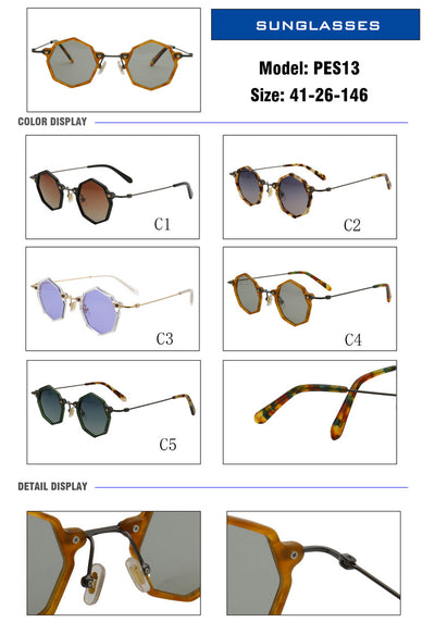 Gafas de Sol Polarizadas Geométricas Retro - Estilo Poligonal Vintage - Image 11