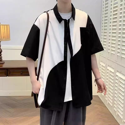 Camisa Coreana con Detalles de Contraste Estilo Hong Kong - Image 5
