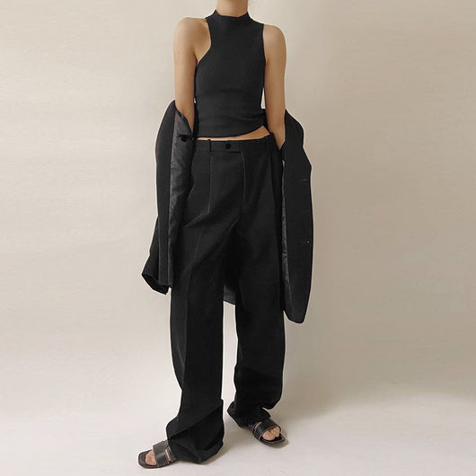 Pantalones Cómodos de Corte Relajado para Mujer - Negro Versátil - Image 24