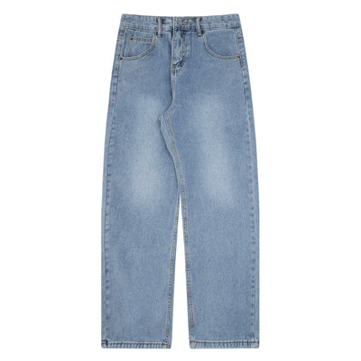 Pantalones Vaqueros Rectos Cintura Alta Estilo Retro Lavado Vintage - Image 11
