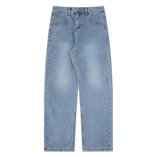 Pantalones Vaqueros Rectos Cintura Alta Estilo Retro Lavado Vintage - Image 11