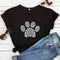 Camiseta Solta Estampa Pegadas de Animais para Homem e Mulher