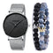 Juego de 3 Relojes de Pulsera Malla Metálica para Hombre - Estilo Ejecutivo