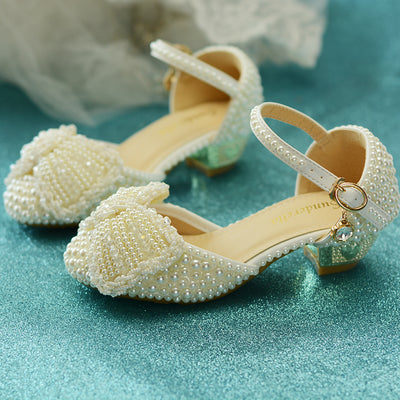 Zapatos de Princesa Infantiles Blanco Perla con Moño - Image 7