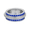 Anel Feminino Incrustado de Diamantes em Prata Esterlina S925 Rotativo de Descompressão Azul Indústria Pesada Nº 6