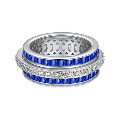 Anillo de Plata Esterlina S925 con Diamantes Incrustados y Rotación Descompresiva para Mujer - Image 6