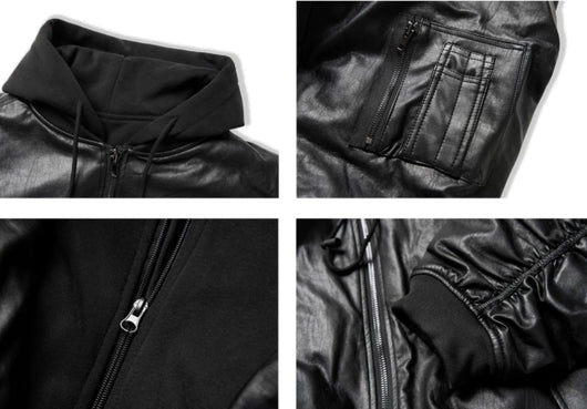 Chaqueta Acolchada de Cuero PU con Capucha y Forro Térmico - Image 12